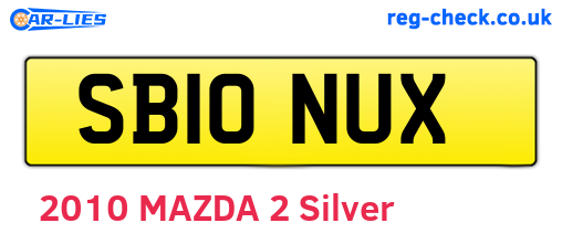 SB10NUX are the vehicle registration plates.