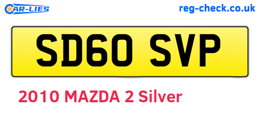SD60SVP are the vehicle registration plates.