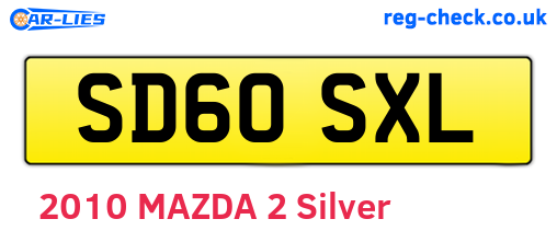 SD60SXL are the vehicle registration plates.