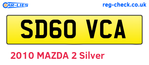 SD60VCA are the vehicle registration plates.