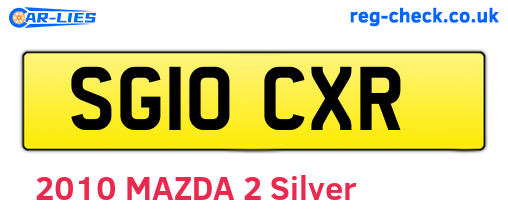 SG10CXR are the vehicle registration plates.