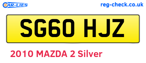 SG60HJZ are the vehicle registration plates.