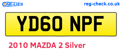 YD60NPF are the vehicle registration plates.