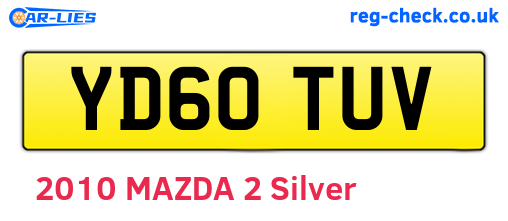 YD60TUV are the vehicle registration plates.