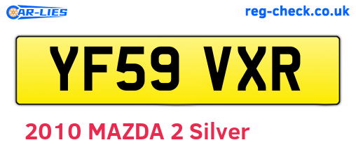 YF59VXR are the vehicle registration plates.