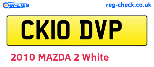 CK10DVP are the vehicle registration plates.