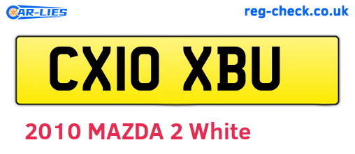 CX10XBU are the vehicle registration plates.