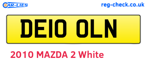 DE10OLN are the vehicle registration plates.