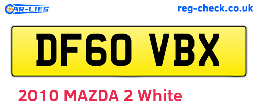 DF60VBX are the vehicle registration plates.