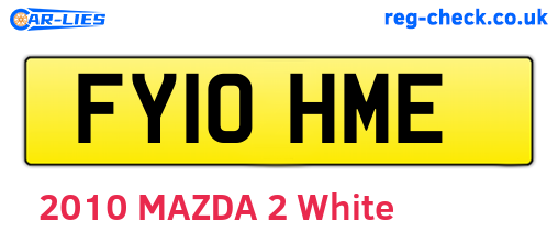 FY10HME are the vehicle registration plates.