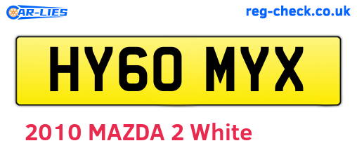 HY60MYX are the vehicle registration plates.