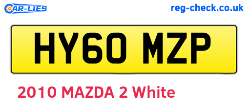 HY60MZP are the vehicle registration plates.