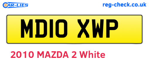 MD10XWP are the vehicle registration plates.