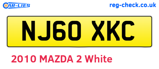 NJ60XKC are the vehicle registration plates.
