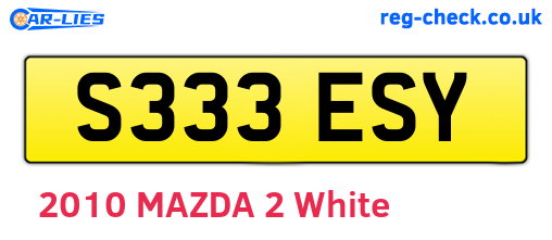 S333ESY are the vehicle registration plates.