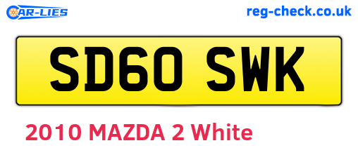 SD60SWK are the vehicle registration plates.