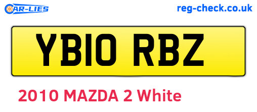 YB10RBZ are the vehicle registration plates.