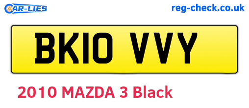 BK10VVY are the vehicle registration plates.