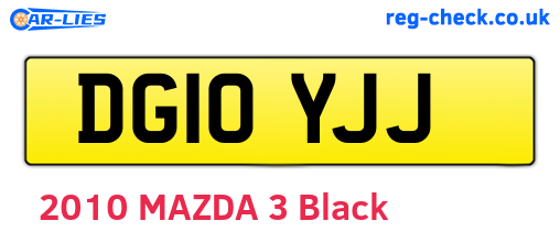 DG10YJJ are the vehicle registration plates.