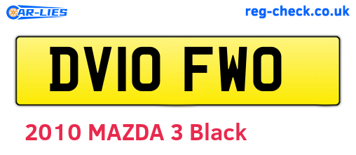 DV10FWO are the vehicle registration plates.