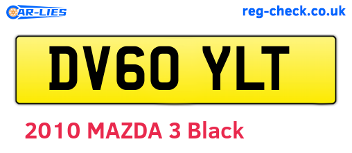 DV60YLT are the vehicle registration plates.
