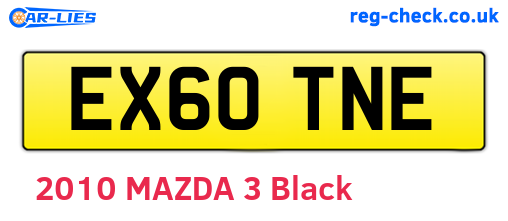 EX60TNE are the vehicle registration plates.