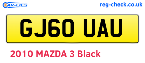 GJ60UAU are the vehicle registration plates.
