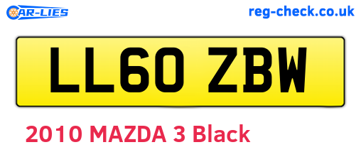 LL60ZBW are the vehicle registration plates.