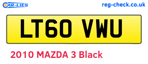 LT60VWU are the vehicle registration plates.
