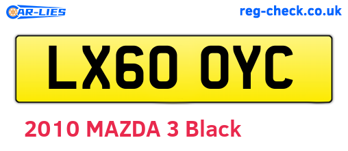 LX60OYC are the vehicle registration plates.