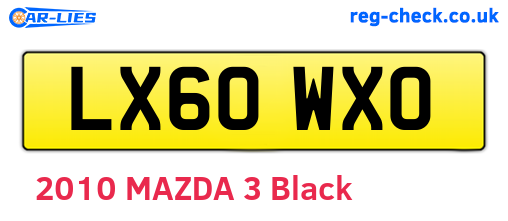 LX60WXO are the vehicle registration plates.