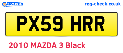 PX59HRR are the vehicle registration plates.