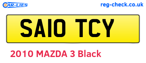 SA10TCY are the vehicle registration plates.