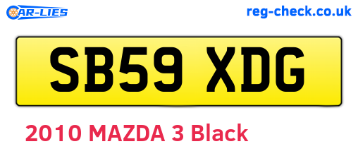 SB59XDG are the vehicle registration plates.