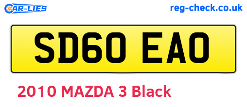 SD60EAO are the vehicle registration plates.