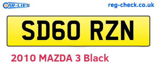 SD60RZN are the vehicle registration plates.