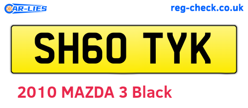 SH60TYK are the vehicle registration plates.
