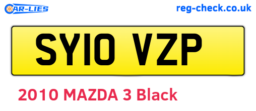 SY10VZP are the vehicle registration plates.