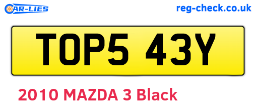 TOP543Y are the vehicle registration plates.