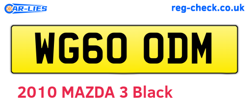 WG60ODM are the vehicle registration plates.