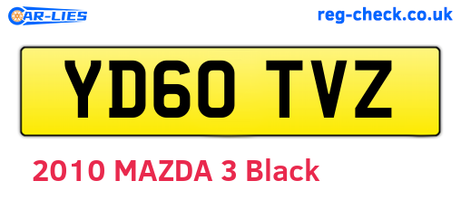 YD60TVZ are the vehicle registration plates.