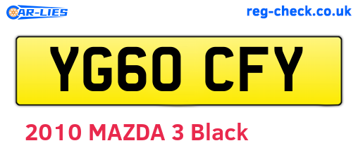 YG60CFY are the vehicle registration plates.