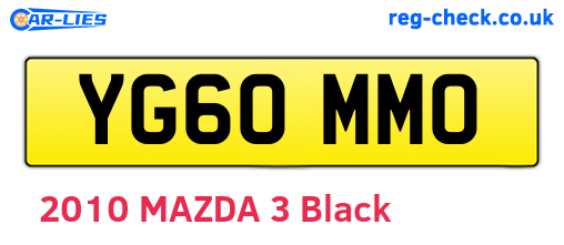 YG60MMO are the vehicle registration plates.