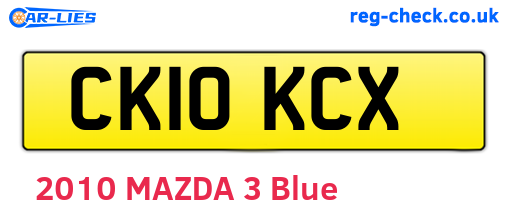 CK10KCX are the vehicle registration plates.