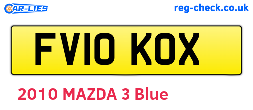 FV10KOX are the vehicle registration plates.
