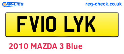 FV10LYK are the vehicle registration plates.
