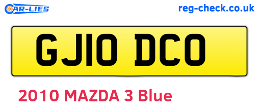 GJ10DCO are the vehicle registration plates.
