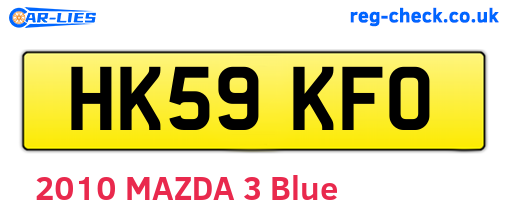 HK59KFO are the vehicle registration plates.