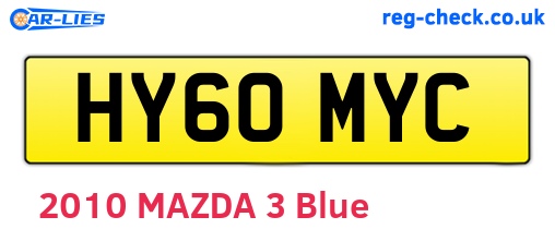 HY60MYC are the vehicle registration plates.