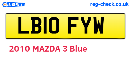 LB10FYW are the vehicle registration plates.